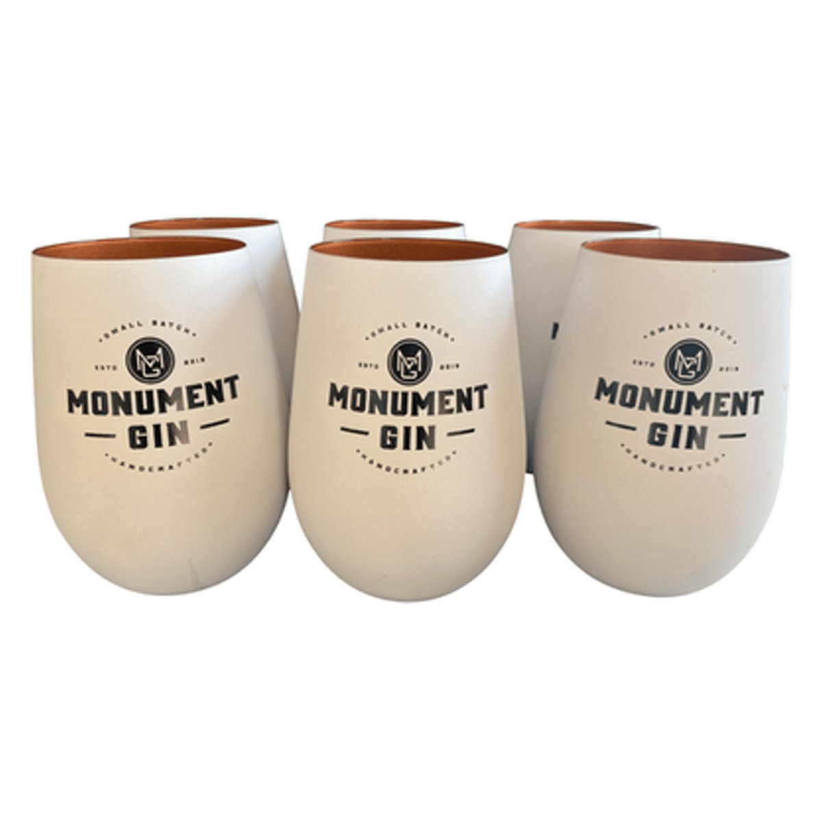 MONUMENT GIN Becher Weiß/Gold 6er Pack - MONUMENT GIN